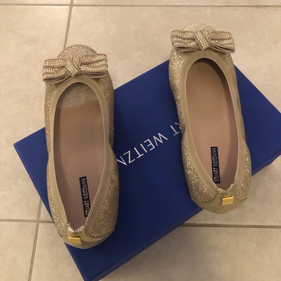 Stuart Weitzman Gold Ballet Flats - Picture 8 of 8